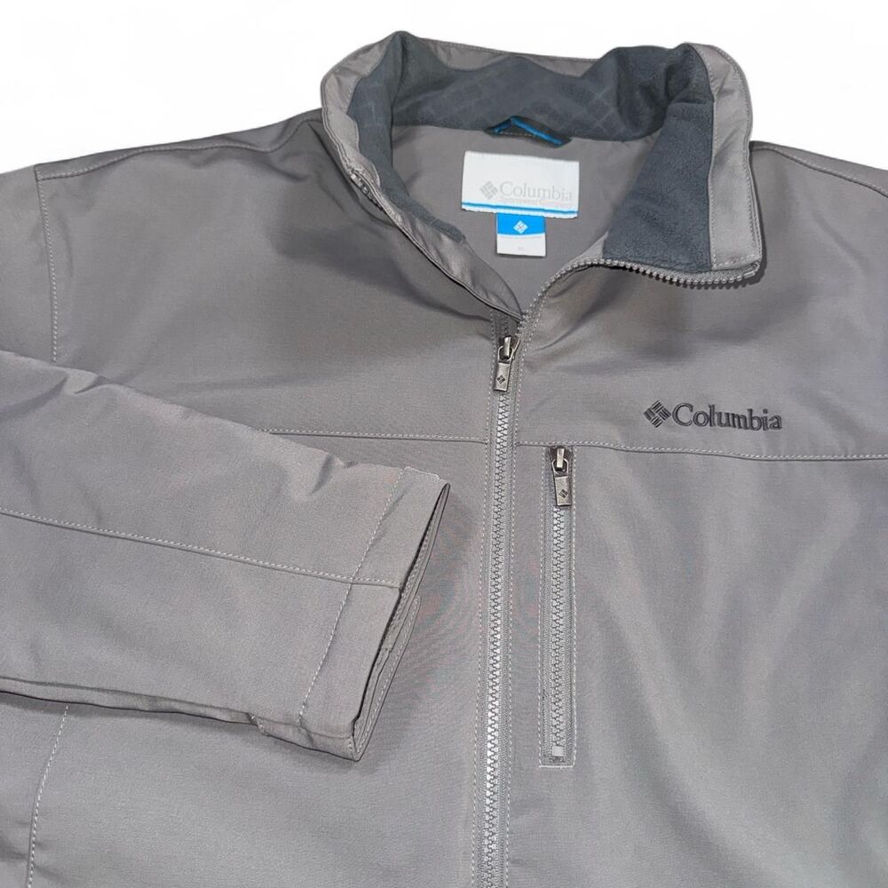 Columbia Gate Racer Men's XL Insulated Softshell Jacket Gray Fleece Lined